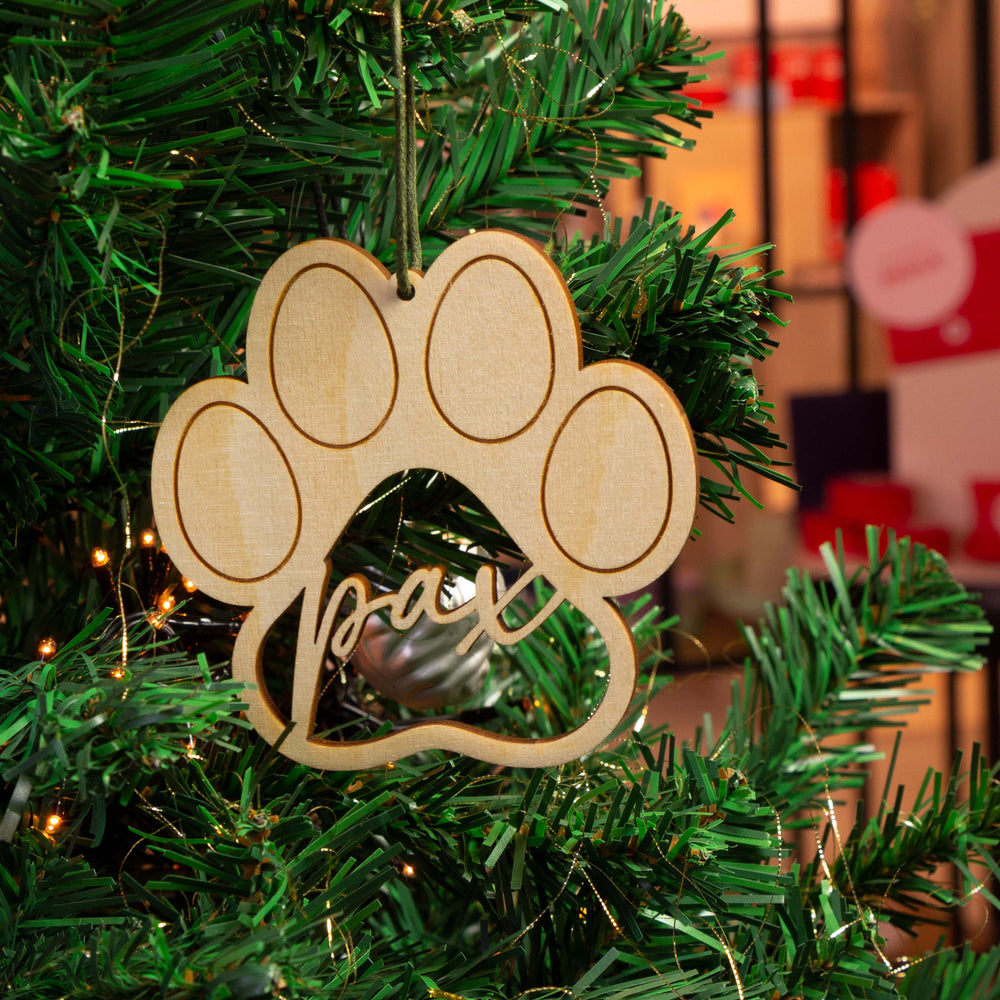 Houten kerstbal met gravering (Groot)