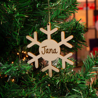 Houten kerstbal met gravering (Groot)