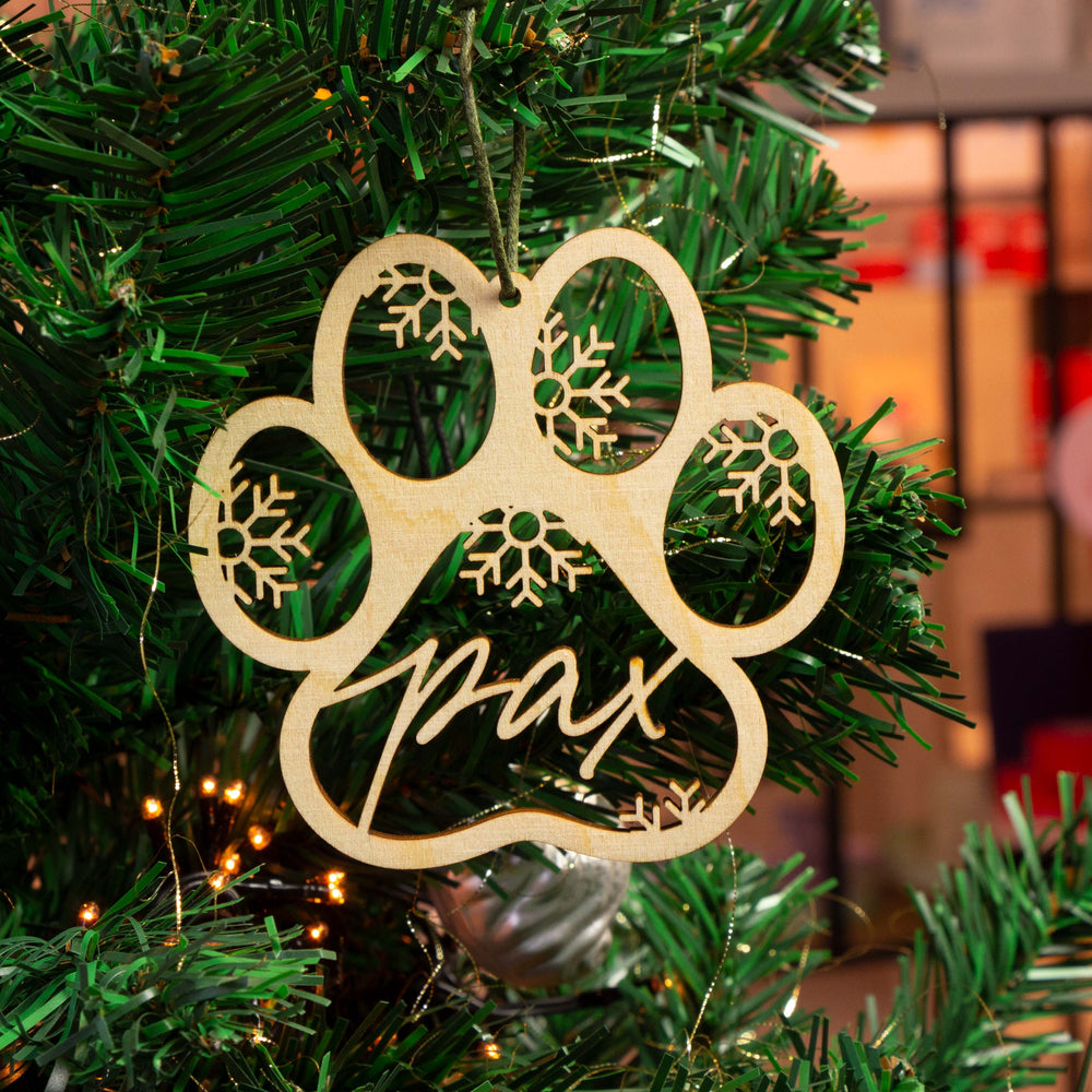 Houten kerstbal met gravering (Groot)