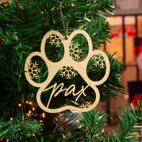 Houten kerstbal met gravering (Groot)