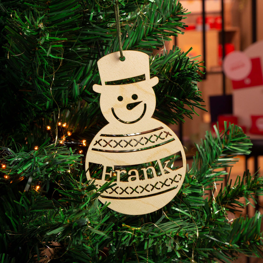 Houten kerstbal met gravering (Groot)