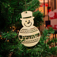 Houten kerstbal met gravering (Groot)