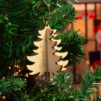 Houten 3d kerstboom hanger