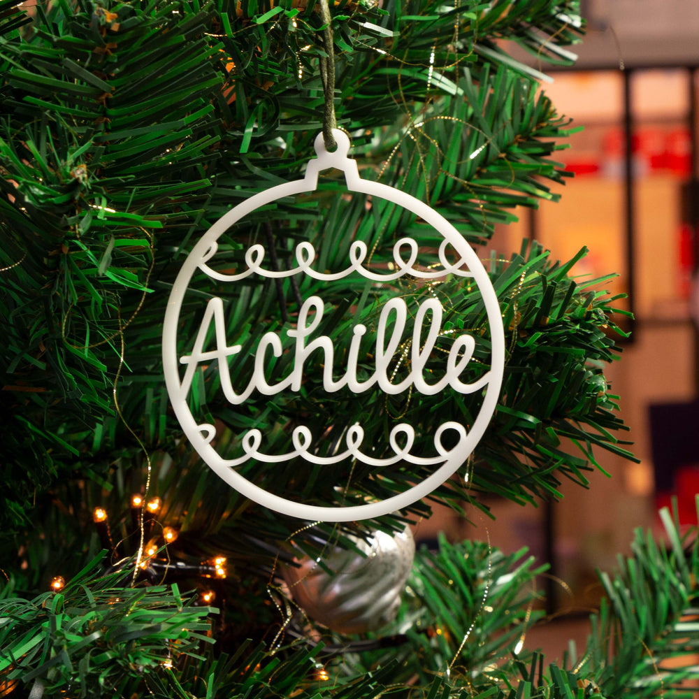 Houten kerstbal met acrylaat