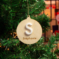 Houten kerstbal met acrylaat