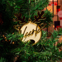 Houten kerstbal met acrylaat (groot)