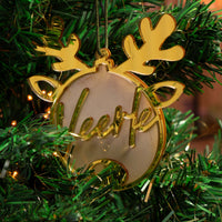 Houten kerstbal met acrylaat (groot)