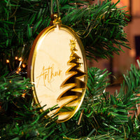 Houten kerstbal met acrylaat (groot)