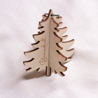 Houten 3d kerstboom hanger