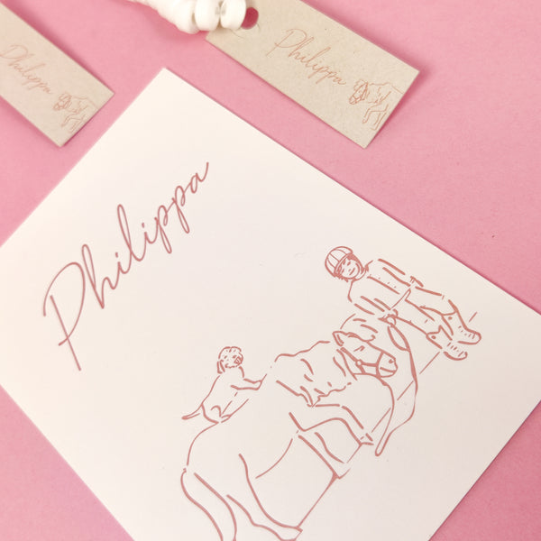 Geboortekaart Philippa met eigen tekening