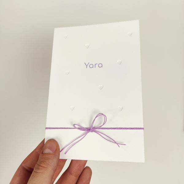 Collectiekaart Yara met flap voor borrelkaart