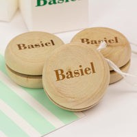 Houten jojo's met gravering (per 10 st.)