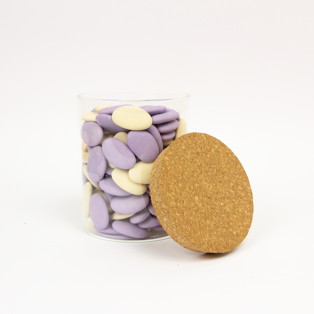 Glazen uitdeelpot met kurkstop