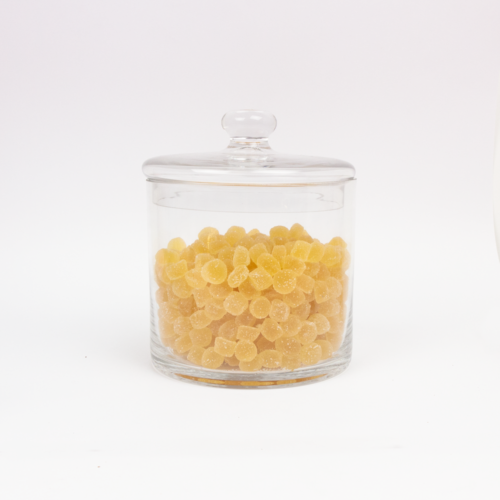 Glazen snoeppot klein met glazen deksel