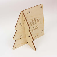 Houten nieuwjaarsbrief 3D kerstboom