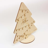 Houten nieuwjaarsbrief kerstboom