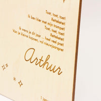 Houten nieuwjaarsbrief