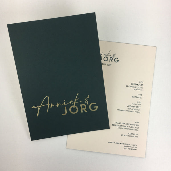 Collectiekaart Annick en Jorg typografisch