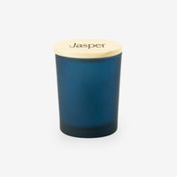 Geurkaars met houten deksel met gravering