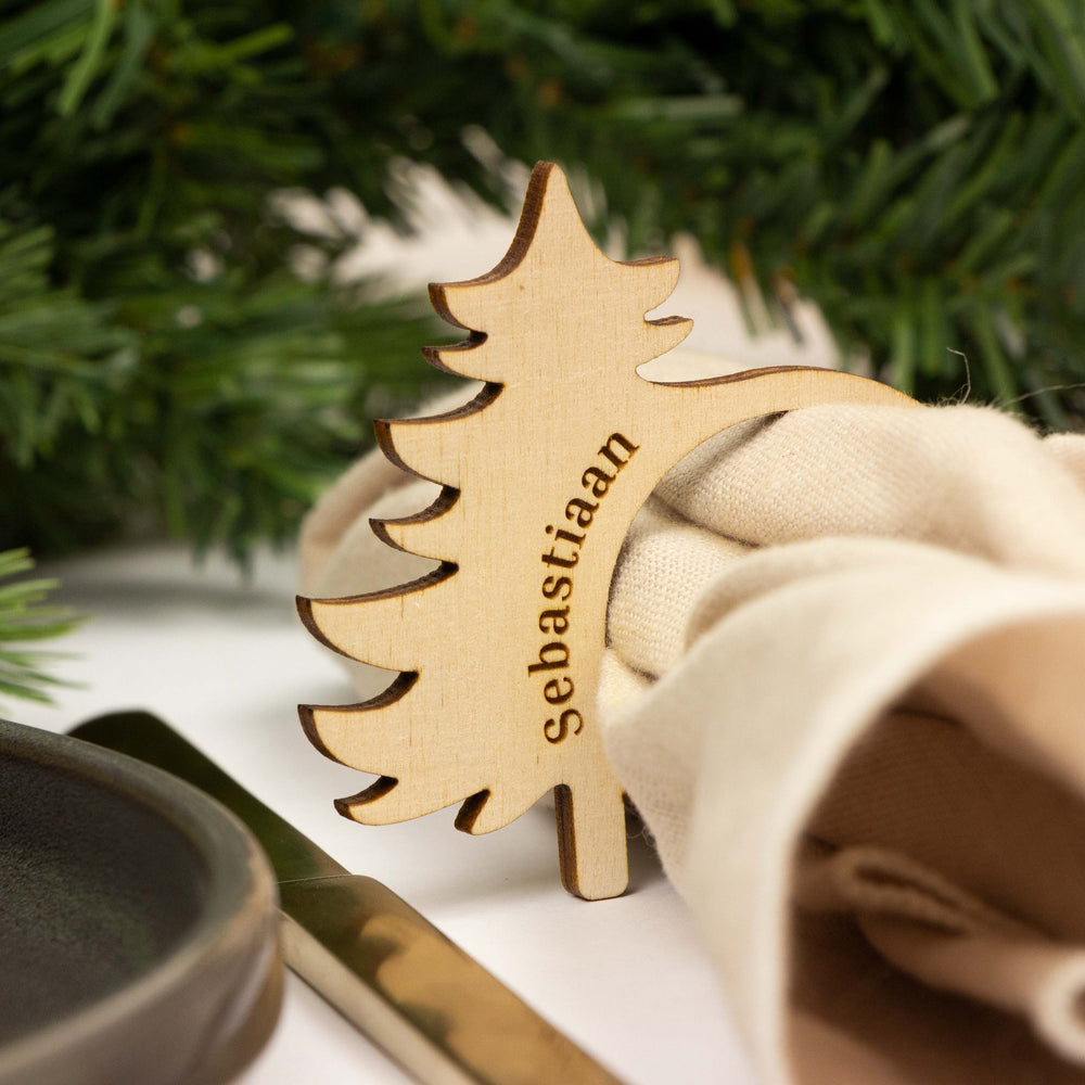 Houten kerst servetring