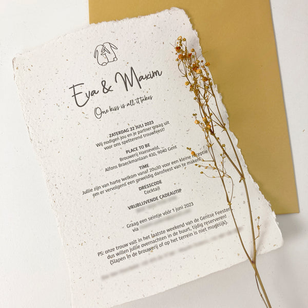 Trouwkaart Eva en Maxim