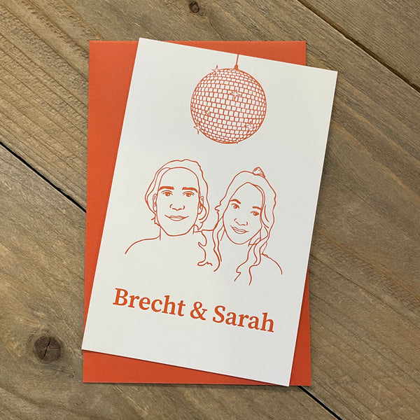 Trouwkaart Sarah en Brecht
