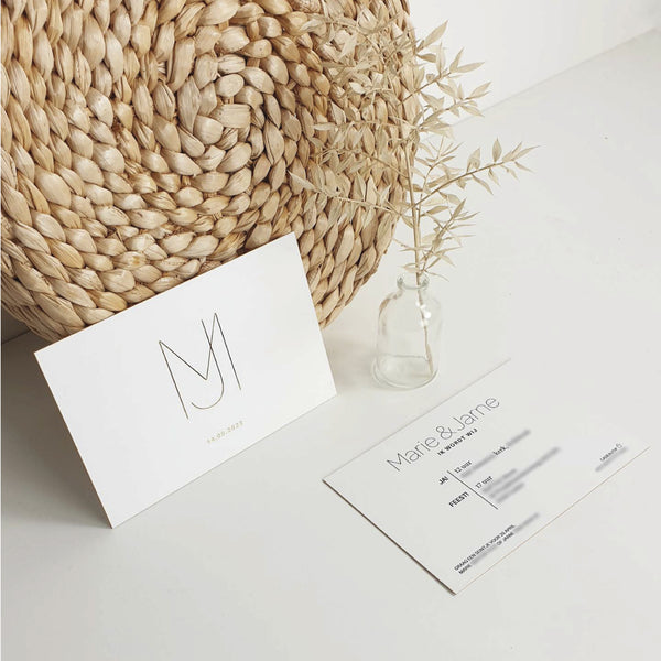 Trouwkaart Marie en Jarne